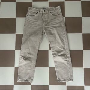 Agolde Los Angeles The Parker Light Tan High Waisted Button Fly Jean Size 27